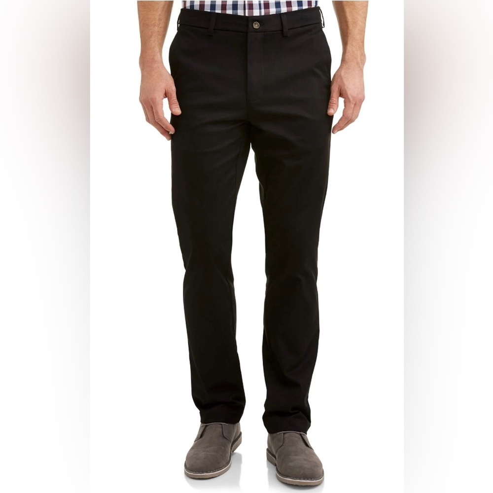 George Premium Straight Khakis – Wrinkle Resistant – NWT – 36x30 – Black